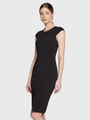 Elisabetta Franchi Sukienka koktajlowa AB-361-31E2-V390 Czarny Slim Fit. Czarne sukienki damskie Elisabetta Franchi, bez wzorów, z syntetyku, wizytowe, bez kołnierzyka, bez ramiączek. Za 1,399.00 zł.