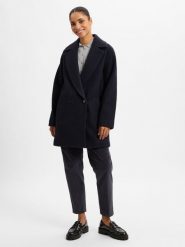 BOSS Płaszcz wełniany - Calodino2 Kobiety Wełna niebieski, 40. Niebieskie płaszcze damskie Boss, bez wzorów, z wełny, eleganckie, bez kaptura. Za 1,699.95 zł.