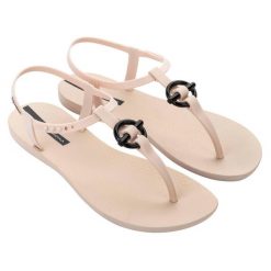 Sandały damskie Ipanema Class Belt. Brązowe klapki damskie Ipanema, bez wzorów, sportowe, bez obcasa. Za 79.99 zł.