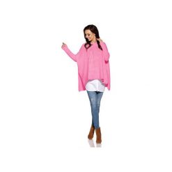 Modny sweter ponczo LS240. Czerwone swetry damskie Lemoniade, na jesień, ze splotem. Za 169.90 zł.