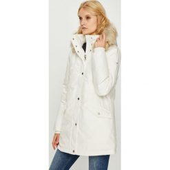 Tommy Hilfiger - Kurtka puchowa. Białe kurtki damskie Tommy Hilfiger, l, bez wzorów, z futra, z kapturem. W wyprzedaży za 899.90 zł.