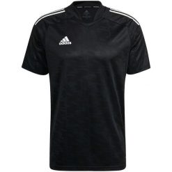 Męska Koszulka adidas Condivo 21 JSY Piłka Nożna. Czarne koszulki sportowe męskie Adidas, m, bez wzorów, z materiału, bez kołnierzyka, bez ramiączek, na fitness i siłownię. Za 134.99 zł.