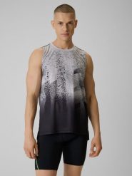 4F Koszulka do biegania regular szybkoschnąca męska - czarna M. Czarne koszulki sportowe męskie 4f, m, bez wzorów, z materiału, bez kołnierzyka. Za 119.99 zł.