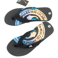 Klapki japonki męskie Quiksilver Molokai. Czarne buty sportowe męskie Quiksilver, bez zapięcia. Za 79.00 zł.
