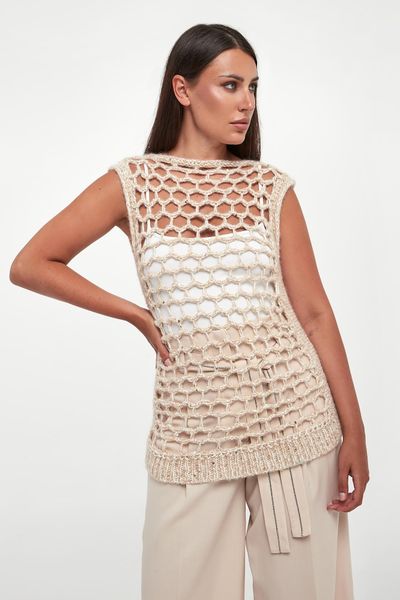 Kamizelka damska z alpaki PESERICO. Swetry damskie Peserico, bez wzorów, bez kołnierzyka, bez ramiączek, bez kaptura. Za 1,959.00 zł.