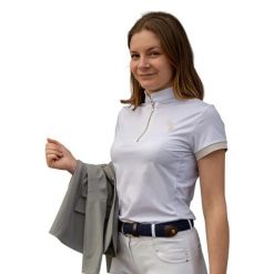Dziewczęca konkursowa koszulka polo Flags&Cup Andria. Białe t-shirty i topy dla dziewczynek FLAGS&CUP, bez wzorów, z jersey, bez ramiączek. Za 217.50 zł.