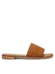 Geox Klapki D Maddalusiac D55YML 00021 C5006 Brązowy. Brązowe klapki damskie Geox, bez wzorów, ze skóry, bez obcasa. Za 209.99 zł.
