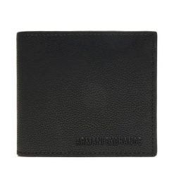 Portfel Armani Exchange. Czarne portfele męskie Armani Exchange, bez wzorów. Za 329.99 zł.