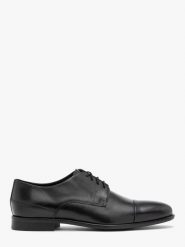 Czarne wizytowe półbuty męskie BRAGA. Czarne eleganckie półbuty Ryłko, ze skóry, wizytowe, bez zapięcia. Za 429.99 zł.