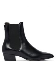 Gant Sztyblety Bassotte 33551443 Czarny. Czarne botki damskie GANT, ze skóry, bez obcasa, na słupku, bez zapięcia. Za 949.99 zł.