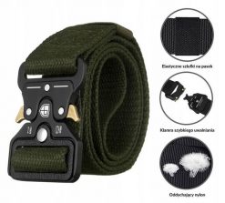 Pasek parciany Peterson z klamrą QR [DH] PTN PAR1 c. zielony. Zielone paski damskie Peterson, bez wzorów, z jeansu. Za 33.00 zł.