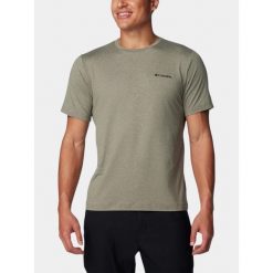 Koszulka sportowa męska Columbia Tech Trail II. Zielone koszulki sportowe męskie Columbia, m, bez wzorów, bez kołnierzyka, bez ramiączek, trekkingowe. W wyprzedaży za 116.10 zł.