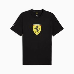 T-shirt Ferrari Scuderia. Czarne t-shirty męskie Puma, m, bez wzorów, z bawełny, bez kołnierzyka. Za 133.99 zł.