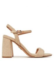 Steve Madden Sandały Mareena SM11003691 Beżowy. Brązowe sandały damskie Steve Madden, bez wzorów, z materiału, bez obcasa, na słupku, bez zapięcia. Za 359.99 zł.