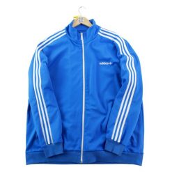 Second life - Kurtka dresowa męska 3-Stripes - Stan dobry. Niebieskie kurtki męskie Adidas, m, bez wzorów, z dresówki, na fitness i siłownię. Za 164.76 zł.