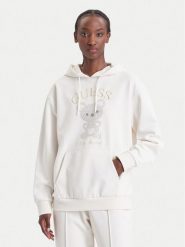 Guess Bluza V6BQ28 K9361 Kremowy Oversize. Białe bluzy damskie Guess, xs, z aplikacjami, z syntetyku, bez kaptura. Za 524.99 zł.