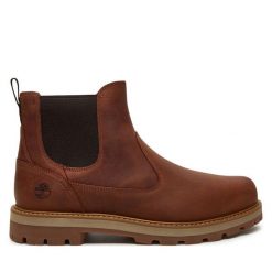 Sztyblety Timberland. Brązowe botki męskie Timberland, bez wzorów, bez zapięcia. Za 619.99 zł.