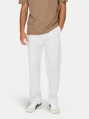 Only & Sons Spodnie materiałowe Sinus 22028267 Biały Loose Fit. Białe spodnie materiałowe męskie Only & Sons, m, bez wzorów, z bawełny. Za 148.67 zł.