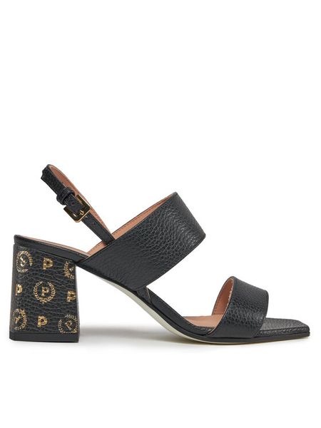 Pollini Sandały SA16106C1ITDP000 Czarny. Czarne sandały damskie Pollini, bez wzorów, ze skóry, bez obcasa, na słupku, bez zapięcia. Za 1,109.00 zł.