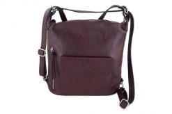 Torebka plecak 2w1 BARBERINI'S bordowa 562-5. Czerwone plecaki damskie Barberinis, bez wzorów, ze skóry. Za 339.99 zł.