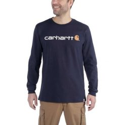 Koszulka męska z długim rękawem Carhartt Relaxed Fit Heavyweight. Niebieskie bluzki z długim rękawem męskie Carhartt, m, bez wzorów, bez kołnierzyka. Za 135.00 zł.