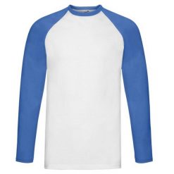 Męska Koszulka Baseballowa Z Długim Rękawem Valueweight. Białe bluzki z długim rękawem męskie Fruit of the Loom, m, bez wzorów, bez kołnierzyka, bez ramiączek, trekkingowe. Za 44.99 zł.