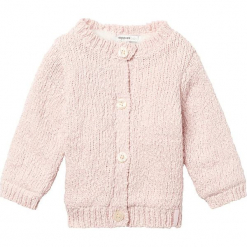 Kardigan "Burlington" w kolorze jasnoróżowym. Czerwone swetry dla dziewczynek Noppies Baby, ze splotem, z okrągłym kołnierzem. W wyprzedaży za 69.95 zł.