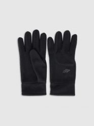 4F Rękawiczki polarowe Touch Screen uniseks - czarne S. Czarne rękawiczki damskie 4f, bez wzorów, z polaru. Za 69.99 zł.