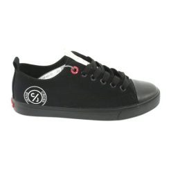Cross Jeans Trampki wiązane damskie FF2R4020 czarne. Czarne trampki i tenisówki damskie bez wzorów, z gumy, eleganckie, bez zapięcia. W wyprzedaży za 63.98 zł.