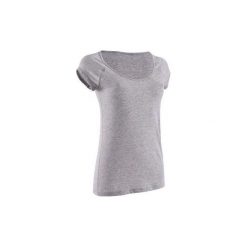 Koszulka fitness krótki rękaw damska. Niebieskie t-shirty damskie DOMYOS, z bawełny. Za 19.99 zł.