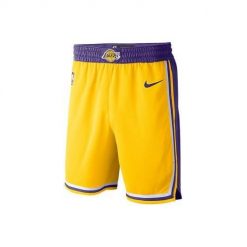 Spodnie koszykarskie męskie Nike Nba Los Angeles Lakers Swingman. Żółte krótkie spodenki sportowe męskie Nike, m, bez wzorów, do koszykówki. Za 387.00 zł.
