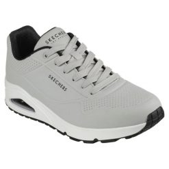 Buty Mężczyzna Skechers Uno Stand On Air szary. Czarne buty sportowe męskie Skechers, z gumy, bez zapięcia, trekkingowe. Za 385.60 zł.