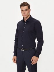 Calvin Klein Koszula K10K113160 Granatowy Slim Fit. Niebieskie koszule męskie Calvin Klein, m, bez wzorów, z bawełny, bez kołnierzyka, bez ramiączek. Za 299.99 zł.