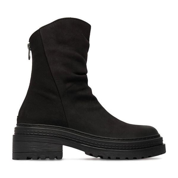 Botki G-Star. Czarne botki damskie G-Star, retro, bez obcasa, na płaskiej podeszwie, bez zapięcia. Za 449.99 zł.