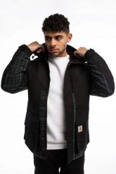 Kurtka jesienna męska Carhartt WIP Highbury Jacket Black / Asher Check L. Czarne kurtki męskie Carhartt, na jesień, l, bez wzorów, z dresówki, do biegania. Za 1,699.00 zł.