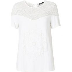 Desigual T-shirt damski TS Cannes XS biały. Białe t-shirty damskie Desigual, xs, bez wzorów, z koronki, bez kołnierzyka. W wyprzedaży za 175.00 zł.