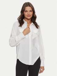 Rinascimento Koszula CFC0120377003 Biały Regular Fit. Białe bluzki damskie Rinascimento, l, bez wzorów, z syntetyku, bez kołnierzyka, bez ramiączek. Za 209.99 zł.