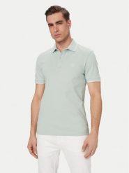 BOSS Polo Passertip 50507699 Turkusowy Slim Fit. Niebieskie koszulki polo męskie Boss, m, bez wzorów, z bawełny, bez ramiączek. Za 399.99 zł.