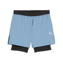 Szorty 2 w 1 Puma 5" Dreamrun dryCELL. Niebieskie krótkie spodenki sportowe męskie Puma, s, bez wzorów, ze skóry, do biegania. Za 227.50 zł.