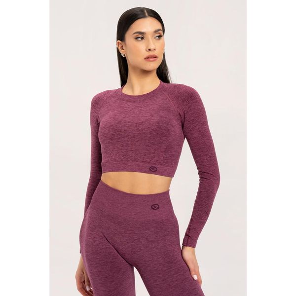 Koszulka fitness damska Gym Glamour z długim rękawem seamless. Czerwone koszulki sportowe damskie GYM GLAMOUR, xs, bez wzorów, glamour, bez kołnierzyka. Za 149.99 zł.