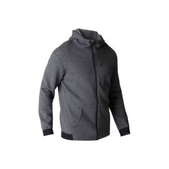 Bluza na zamek z kapturem Gym & Pilates 560 męska. Szare bluzy męskie DOMYOS, z bawełny. Za 129.99 zł.