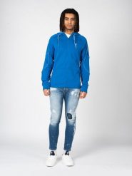 Bluza trekking męska Training-Roviogo. Niebieskie bluzy męskie Fila, m, bez wzorów, z bawełny, z kapturem. Za 313.00 zł.