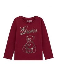 Guess Kids Top 179773 Czerwony Classic Fit. Czerwone t-shirty i topy dla dziewczynek Guess, z aplikacjami, z bawełny, bez ramiączek. Za 115.00 zł.