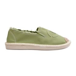 Klasyczne Damskie Espadryle Zielone Flaure. Zielone espadryle damskie bez wzorów, klasyczne, bez obcasa, bez zapięcia. Za 117.63 zł.