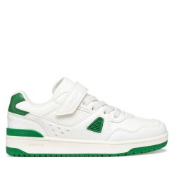 Sneakersy Geox. Białe trampki i tenisówki chłopięce Geox, bez wzorów, bez zapięcia. Za 249.99 zł.