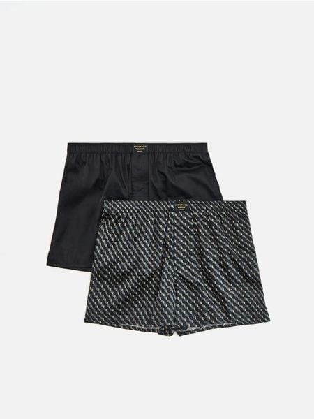2 pack bokserek Loose - czarny. Czarne bokserki męskie Reserved, l, bez wzorów, z bawełny. Za 79.99 zł.