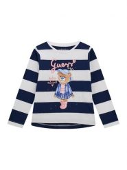 Guess Bluzka K5BI11 K9NF4 Granatowy Regular Fit. Niebieskie t-shirty i topy dla dziewczynek Guess, z aplikacjami, z bawełny, bez ramiączek. Za 119.99 zł.
