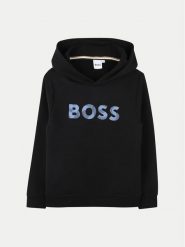Boss Bluza J51189 S Czarny Regular Fit. Czarne bluzy dla chłopców Boss, bez wzorów, z bawełny, bez ramiączek, bez kaptura. Za 249.99 zł.