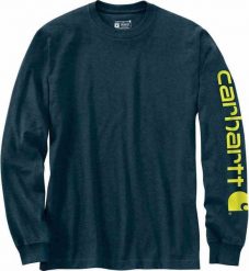 Carhartt Koszulka Carhartt Heav Sleeve Logo Night Blue. Niebieskie bluzy męskie Carhartt, m, bez wzorów, bez kaptura. Za 122.43 zł.