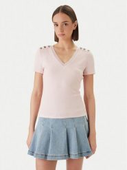 Morgan Bluzka 251-DOMANI Różowy Slim Fit. Czerwone bluzki damskie Morgan, xs, bez wzorów, z wiskozy, bez kołnierzyka, bez ramiączek. Za 179.99 zł.